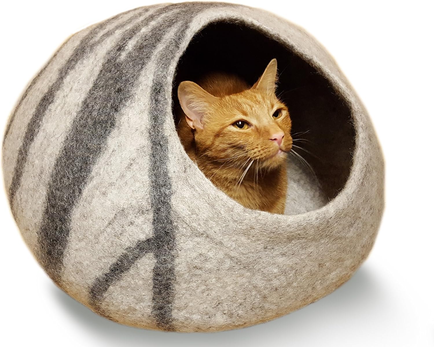 MEOWFIA Premium Cat Bed Cave (Large) Eco Friendly 100 Merino Wool