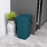 Addis 519354 18 Litre Kitchen Recycling Bin with Clip Lock Lid Teal view 2