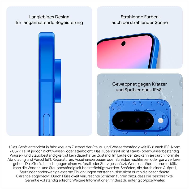 Pixel 10 – Android-Smartphone ohne SIM-Lock, mit Gemini, innovativer Dreifach-Rückkamera, mehr als 24 Stunden Akkulaufzeit und 6,3 Zoll großem Actua-Display – Obsidian, 128GB