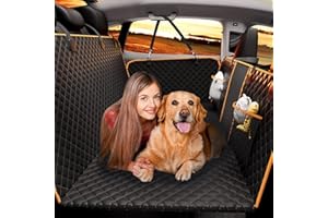 EAMEFIA Back Seat Extender for Dogs - Large Space, Heavy-Duty Dog Car Seat Cover for Back Seat with Hard Bottom Holds 420lbs, Waterproof 600D Upgraded Material Dog Hammock for Car, Easy to Use and Clean