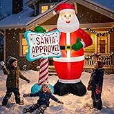 ZOOMATOOE 7FT Christmas Inflatable Santa Claus Outdoor Decoration, Santa Claus Christmas Blow up with Build-in LEDs, Inflatables Decor for Indoor, Outdoor, Xmas Party, Garden Yard & Lawn