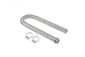 GOPAYIA 60cm 24mm Exhaust Pipe Parking Air Heaters with Clamps Double Stainless Steel