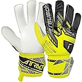 Reusch Attrakt Solid Finger Support Goalie Gloves, Soccer Goalkeeper Gloves, Flexible, Breathable, Durable, for Artificial Grass & Hard Surfaces, Yellow & Silver