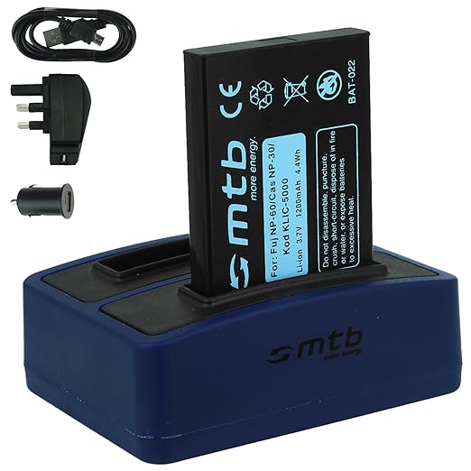 Akku + Dual-Ladegerät (Netz+Kfz+USB) für Drift HD (1080p), HD170 (Stealth), HD720 / Toshiba Camileo H20 ... / Ricoh Caplio RR