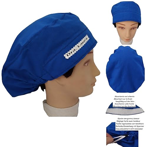Scrub Hat Theatre Woman Dark Blue Long Hair Surgeon Dentist