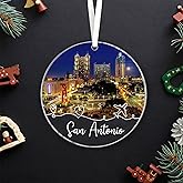 Lerime66 San Antonio City Travel Souvenirs Christmas Ornament Acrylic, New City Gift, New Home Gifts, Move to San Antonio City in Texas Gifts, Ornament Gifts for Friends, San Antonio City Lovers