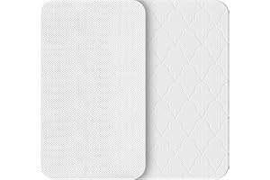 AOHWIDER 33x20 Rectangle Bassinet Mattress Topper: 2" Thick Dual Side Gel Memory Foam Bassinet Mattress for Baby Delight/Mika Micky/KoolerThings Bedside - All-Season Design - Exact Fit Replacement Bassinet