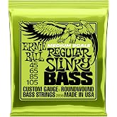 Ernie Ball Medium Scale Regular Slinky Nickel Wound Bass Guitar Strings, 45-105 Gauge (P02856)