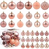 LANGXUN 36pcs Rose Gold Christmas Tree Decorations Balls, Bolas De Navidad, 2025 Christmas Decor, Indoor Outdoor Shatterproof Christmas Ornaments, Xmars Party Wedding Suppiles