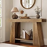 Tohomeor 47.24" Farmhouse Entryway Console Table, Narrow Sofa Table Behind Couch, Wooden Rectangular Entry Table with Storage Shelves for Entrance, Hallway, Living Room, Foyer