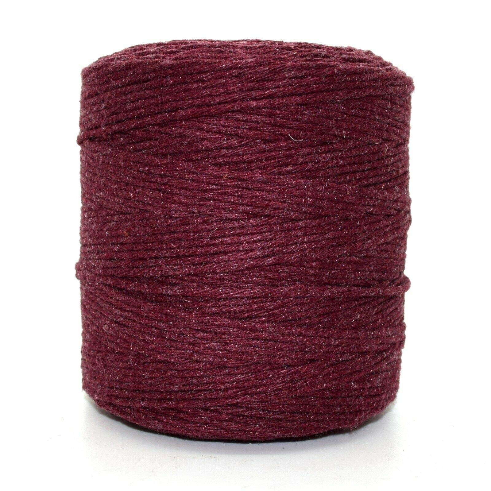 Premium Maroon Macrame Cord, 300 m / 984 ft of 2 mm Thick Natural Cotton Thread Yarn Macrame Rope for Wall Hangings, Plant Hangers, DIY Crafts, Home Decorations, Gift Wrapping (Reel)