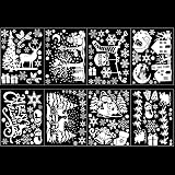 VEYLIN Xmas Window Clings 141 Static Snow Flakes 8 Sheets Merry Christmas view 4