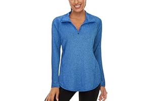 LURANEE Womens UPF 50+ Long Sleeve 1/4 Zip Pullover Athletic Hiking Running Workout Tops