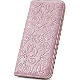 MEIITRUE Wallet Women Ultra Slim Thin Womens Wallet RFID Blocking Bifold Clutch Long Ladies Wallet Rose PURPLE