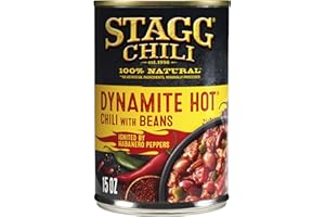 STAGG DYNAMITE HOT Chili with Beans, Canned Chili, 15 Oz