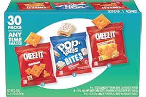 Kellogg's Cheez-It & Pop-Tarts Snacks, Grab 'N Go, Any Time Snacks Variety Pack, 33.42oz Box (30 Count)