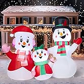 JOYIN Christmas Inflatables Snowman Family Outdoor Decorations, Xmas Inflatable Snowman Family with Build-in LEDs, Blow Up Yard Christmas Decoration for Xmas Party Outdoor Yard Garden Lawn Decor