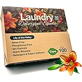 SIPA Laundry Detergent Sheets - 50 Sheets, 100 Loads, Lily of the Valley, Eco-Friendly, Phosphorus-Free