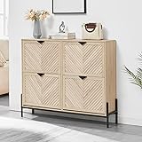 HUSHEDIFY Shoe Cabinet Storage with 4 Flip