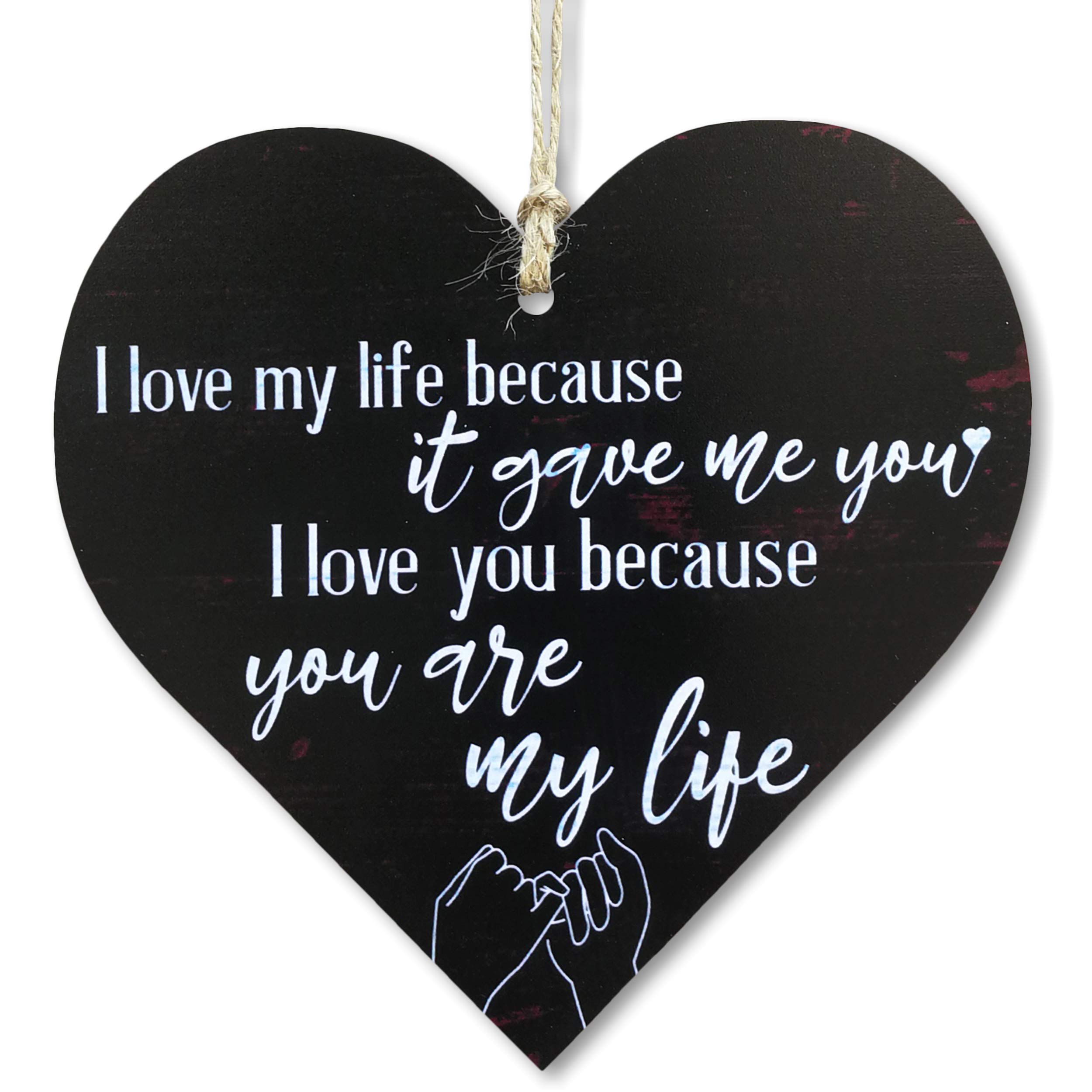 CARISPIBET I love my life | home decorative sign romantic and lovely house decoration ornament 5" x 5"