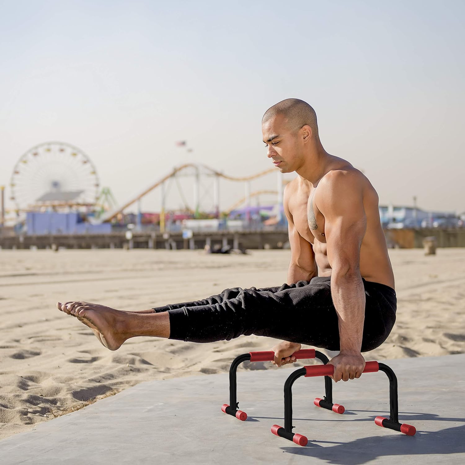 Rubberbanditz Parallettes Push Up & Dip Bars | Lightweight, Non-Slip Parallete Stand for Crossfit, Gymnastics, Bodyweight Training Workouts : Sports & Outdoors