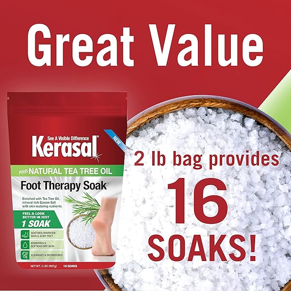 KERASAL FOOT THERAPY SOAK, FOOT SOAK FOR ACHY, TIRED AND DRY FEET, 2 LBS
