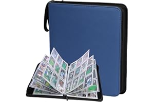 POKONBOY 720 Pockets Trading Card Binder Sleeves Baseball Card Binder Sleeves, Trading Card Holder Carrying Card Case Fit for Baseball Cards, Trading Cards, Football Cards (Blue)