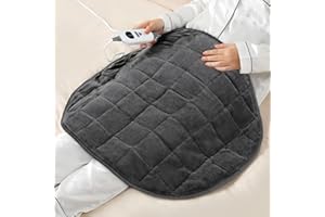 NOWWISH 5lbs Weighted Heating Pad for Women, Electric Heated Weighted Blanket with 6 Heat Settings, Timer & Auto Shut-Off, Relief for Period Cramps, Back Pain, Lap, Machine Washable, 29x24 inch, Grey