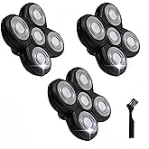 3 pcs Blades Refills Compatible with Freebird Head Shaver, 5 Blades Shaver Replacement Heads for Bald Men Freedom Grooming + 1 Cleaning Brush, Silver