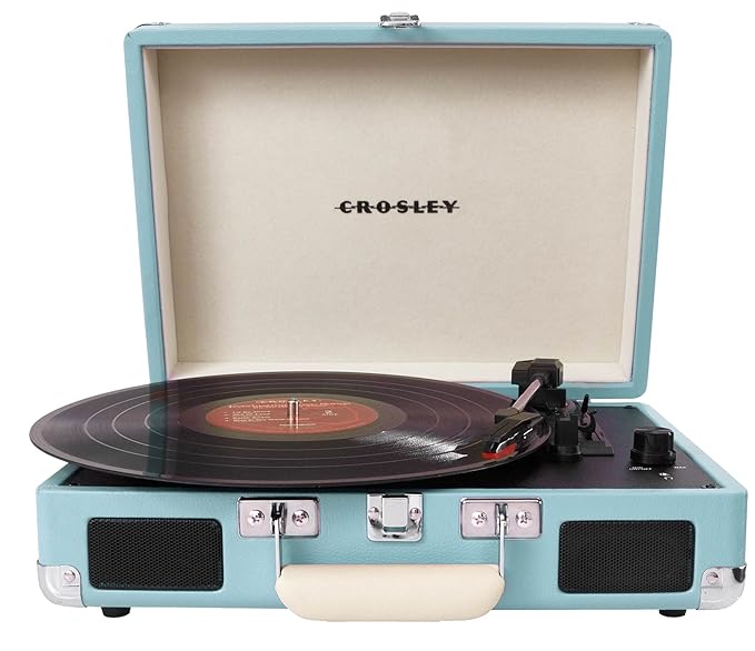 Crosley Cruiser Turntable Tragbarer Schallplattenspieler mit eingebauten Stereo-Lautsprechern im 'Aktenkoffer'-Design mit EU/