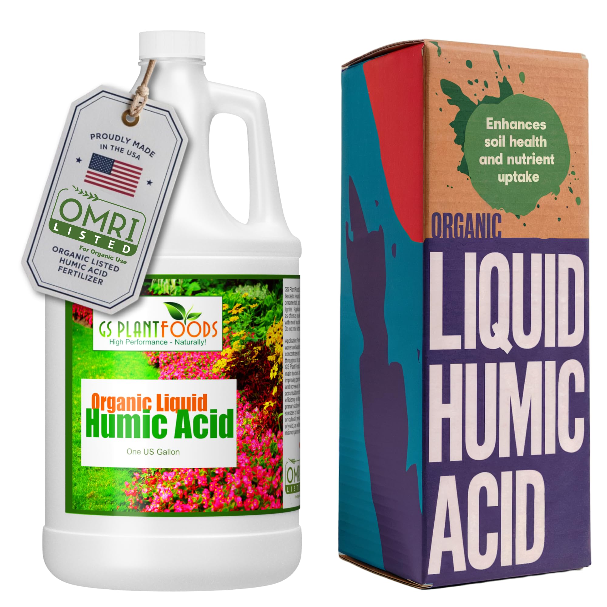 Photo 1 of GS Plant Foods Organic Liquid Humic Acid with Fulvic - Concentrate Fertilizer for Enhanced Nutrient Uptake and Soil Conditioning - 1 Gallon