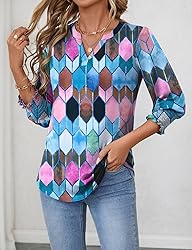 LOMON Women's 2025 Fashion Tops 3/4 Length Sleeve