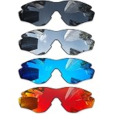 Combine8 4 Pieces Polarized Replacement Lenses for Oakley M2 OO9212/M2 Frame XL OO9343/M2 Frame Asian Fit Sunglasses - Black + Silver Titanium + Ice Blue + Fire Red