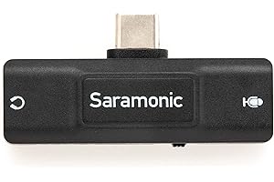 Saramonic USB-C Audio Interface with 3.5mm TRS or TRRS Mic Input, 3.5mm Headphone Out & Mute for Android Devices, Computers, 