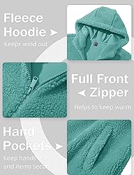 MAGCOMSEN Men's Sherpa Fleece Jacket Zip Up Hoodie
