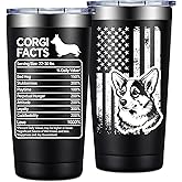 Loecuxe Corgi Gifts for Corgi Lovers - Corgis Gifts for Women, Men - Corgis Facts Tumbler Cup 20 oz