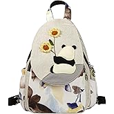 HUANGGUOSHU Hand Knit Boho Mini Backpack - Stylish Women's Purse, Gift for Her - Abstract Animal Design