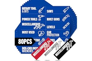 ITERA Toolbox Organization Magnetic Labels-80 Large Tool Chest Organizer Labels-Strong Magnets-Fits All Brands of Steel Tool Box Drawers (Blue 3.125x1.0 in)