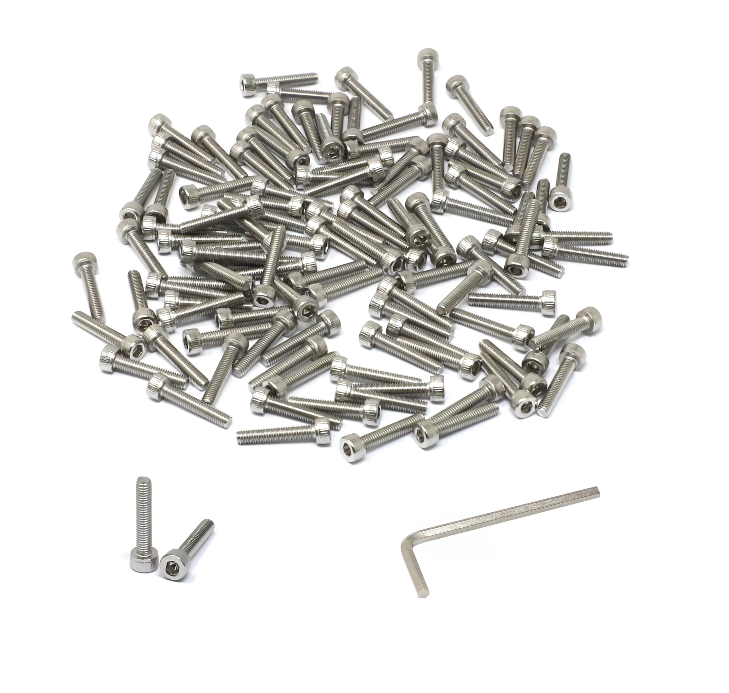 iexcell 100 Pcs M3 x 16 Stainless Steel 304 Hex Socket Head Cap Screws Bolts Kit