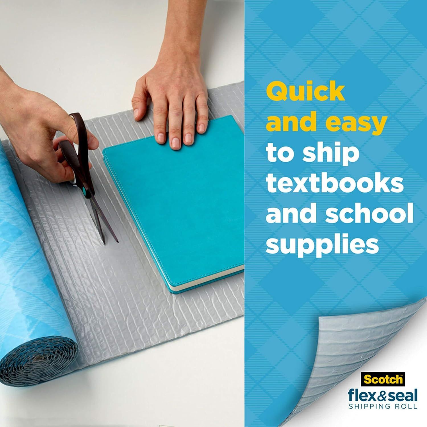 Scotch Flex and Seal Shipping Roll 50 ft x 15 in, Eliminates Time, Supplies, Waste & Space vs. Boxes, Easy Packaging Alternative to Poly Mailers : Office Products