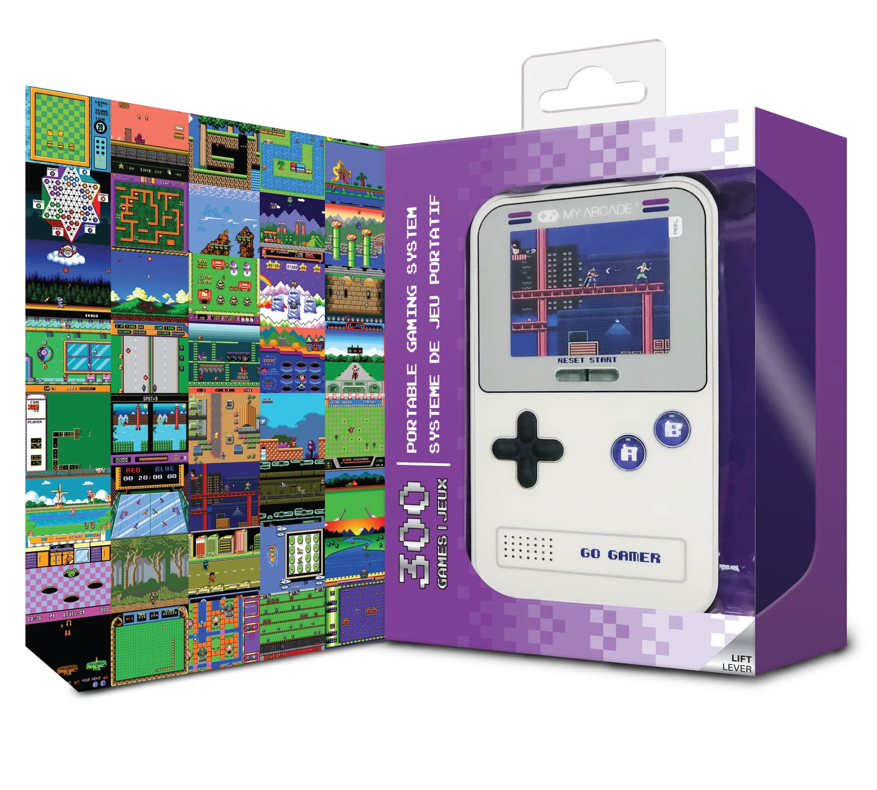 My Arcade Go Gamer Classic-Purple: Portable Electronic Game Console with 300 Games, Full Color 2.5