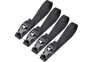 Vigorport Utility Straps with Quick Release Buckle, Nylon Backpack Accessory Strap for Hiking, Travel, Outdoor-4 Pack(Black) 