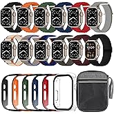 12pack Watch Band and 6pack Watchcase Compatible With Apple Watch Ultra 3 2/Ultra 49mm Bands, Nylon Band Organizer for iWatch Ultra 3 2/Ultra