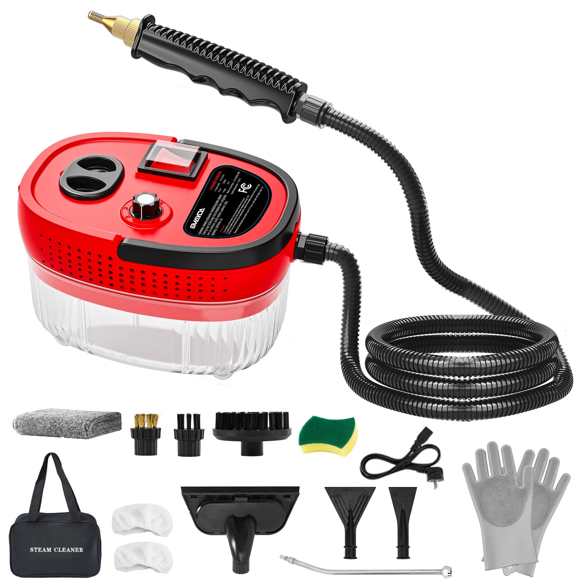 Photo 1 of SMAYDA Handheld Steam Cleaner Portable High-pressure Steam Cleaner with 3 Brushes and 1 Glass Scraper Quickly Generates High-temperature Steam to Deeply Clean Kitchens and Car Seats