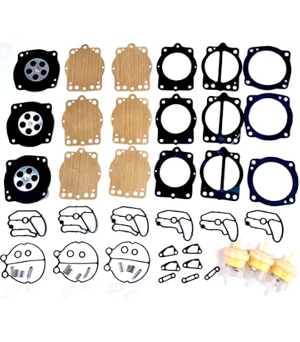 Amazon.com: Triple Carburetor Kit with Base Gasket Compatible with