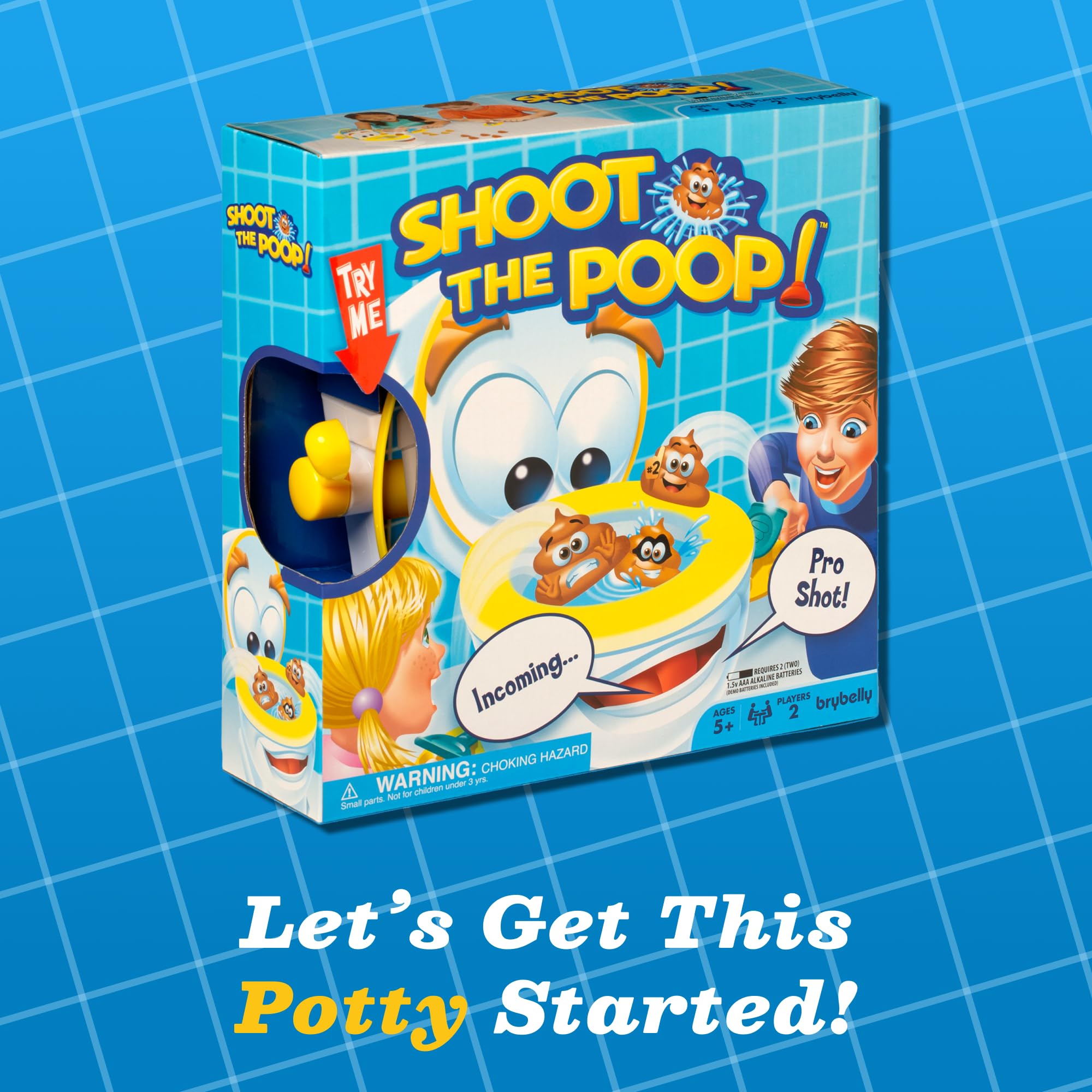 Brybelly Shoot The Poop – The Original Talking Toilet Game for Kids & Families – Funny Fast-Action Poop-Launching Game with Sounds & Silly Humor for Ages 4+