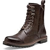 Jousen Mens Boots High Top Motorcycle Boots Fashion Zipper Dress Boots for Men