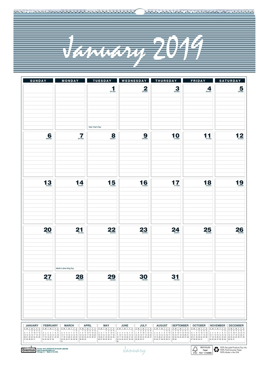 Best Cardboard 1 Page 12 Month Desk Calendar