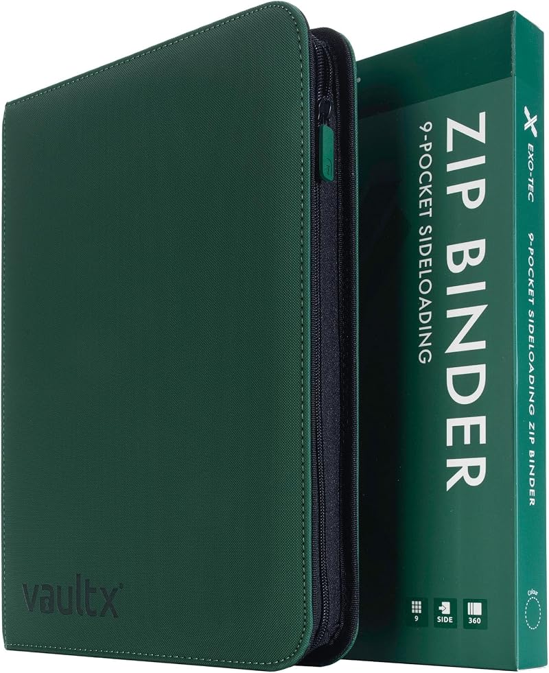 Vault X 9 Pocket Zip Trading Card Binder 360 Cards Exo-Tec Green