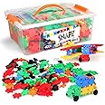 SNAPZ Building Bricks 400 Pcs Connecting Toy - Strong Durable Colorful Block Set w Storage, Interlinking Construction Blocks for Kids - STEM Development, Creativity and Educational Children Toys, 4+